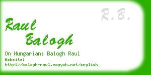 raul balogh business card